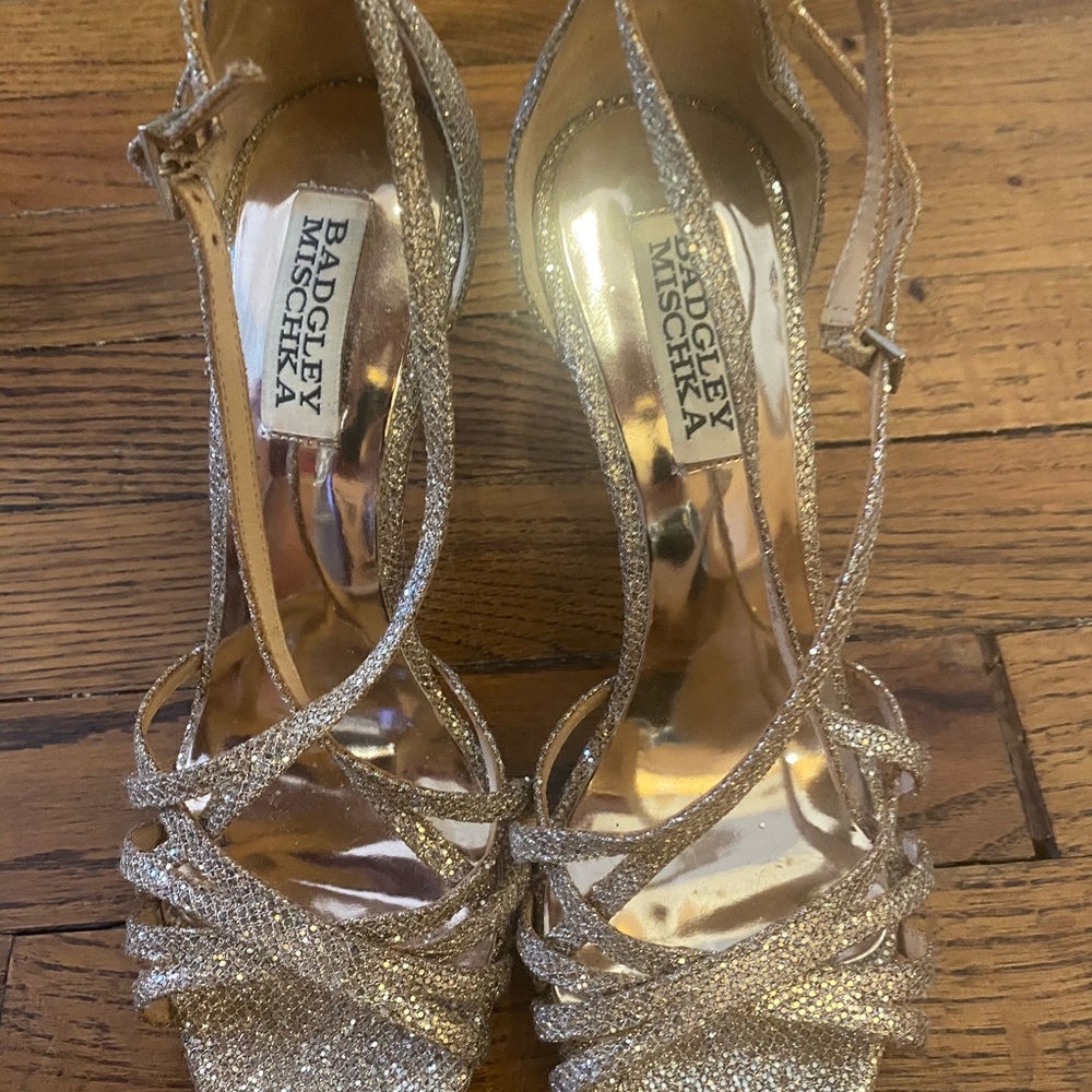 Badgley Mischka glitter shoes